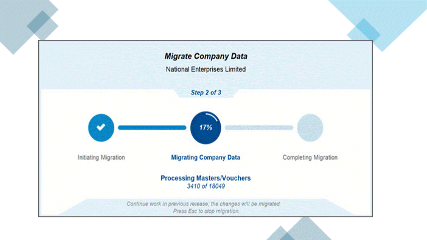 Tally Migration Screen